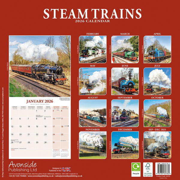 Steam Trains Calendar 2026