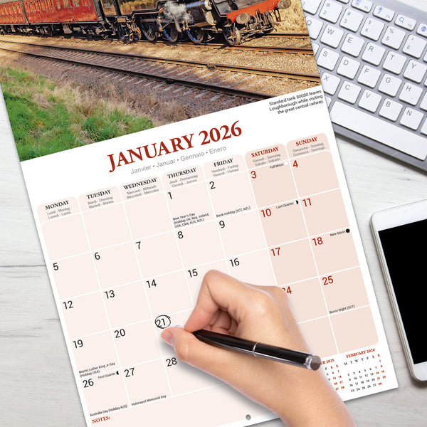 Steam Trains Calendar 2026