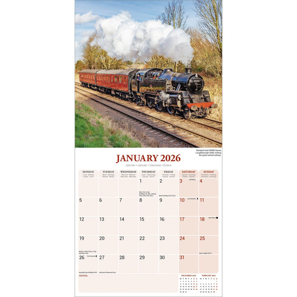 Steam Trains Calendar 2026
