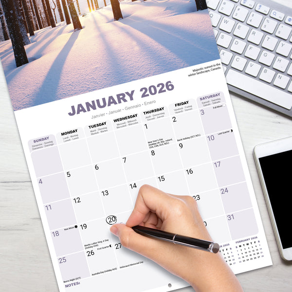Sunsets Calendar 2026