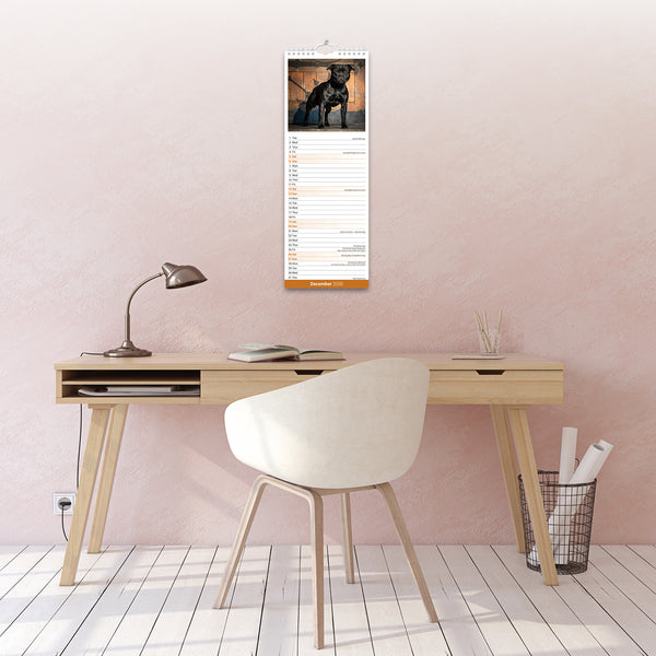Staffordshire Bull Terrier Calendar 2026 Slimline