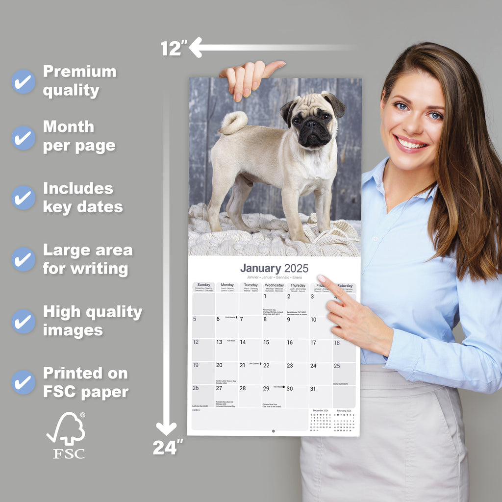 Pug Calendar 2025 Slime