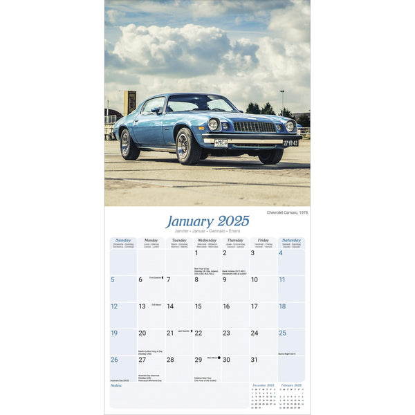 American Classic Cars Calendar 2025