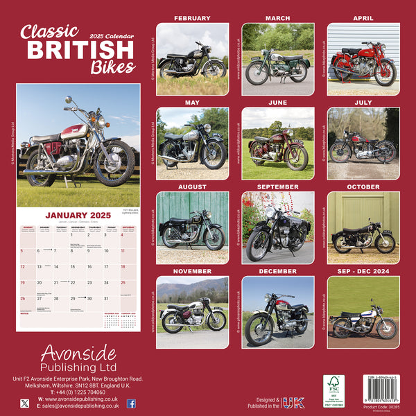 Classic British Bikes Calendar 2025