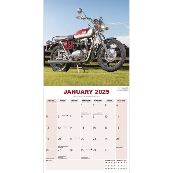 Classic British Bikes Calendar 2025