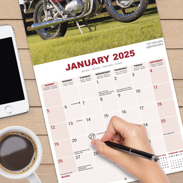 Classic British Bikes Calendar 2025