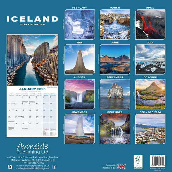 Iceland Calendar 2025