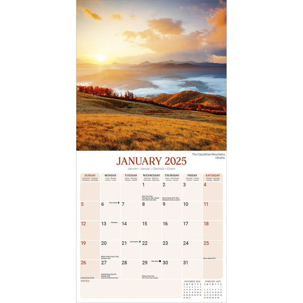 Sunsets Calendar 2025