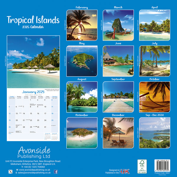 Tropical Island Calendar 2025