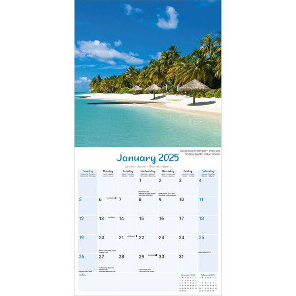 Tropical Islands Calendar 2025