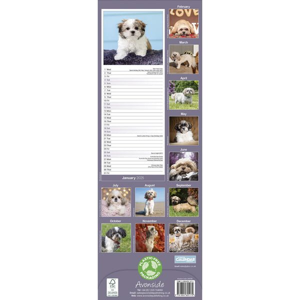 Shih Tzu Calendar 2025 Slimline