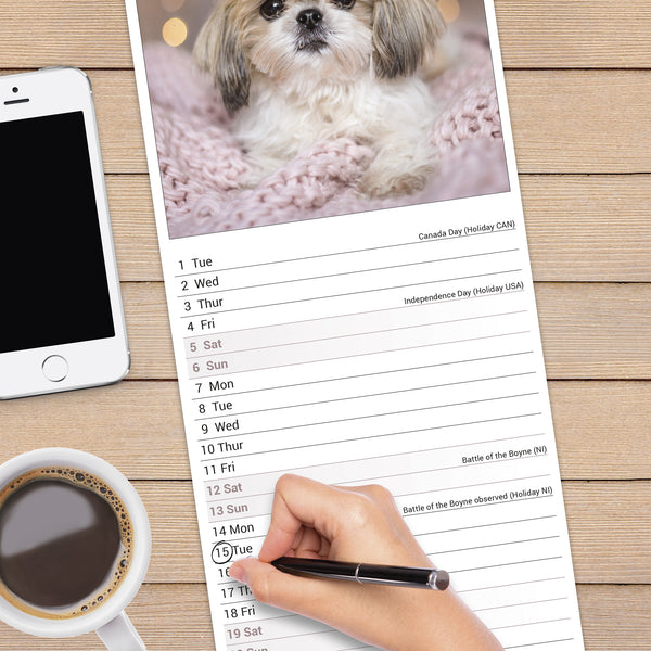 Shih Tzu Calendar 2025 Slimline