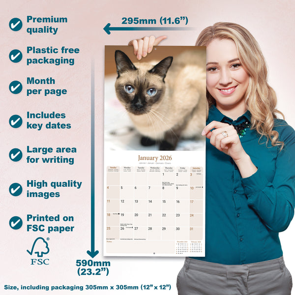 Siamese Cats Calendar 2026