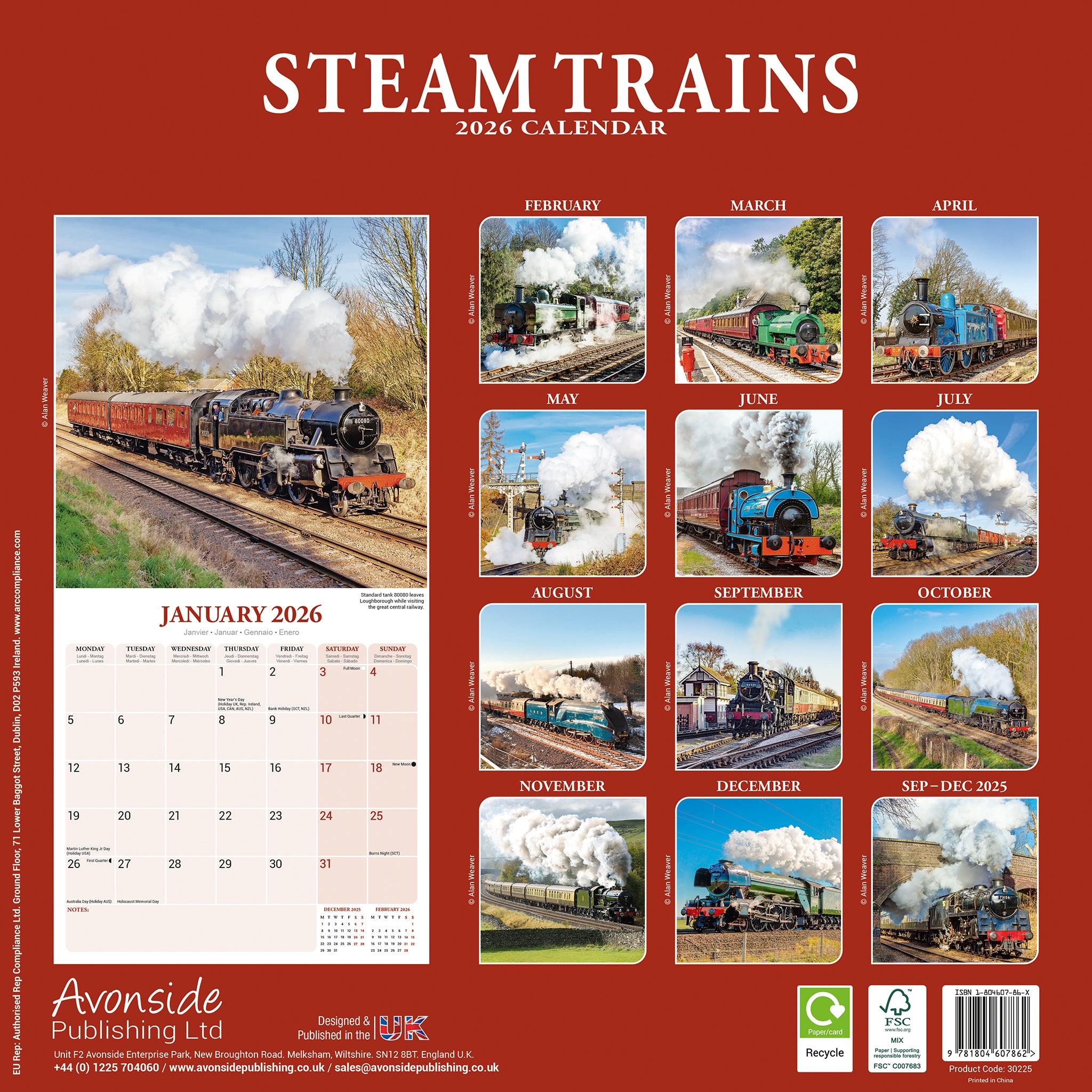 Steam Trains Heritage Wall Calendar 2024 (Art Calendar) - Book Summary & Video O