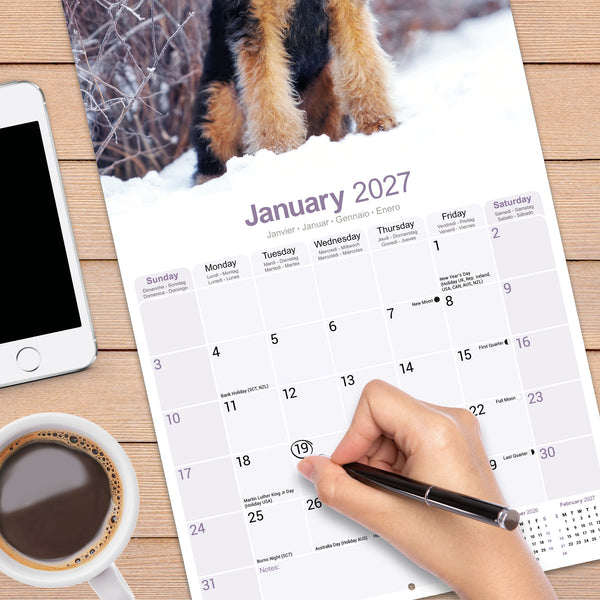Airedale Calendar 2027