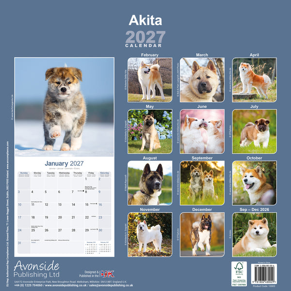 Akita Calendar 2027