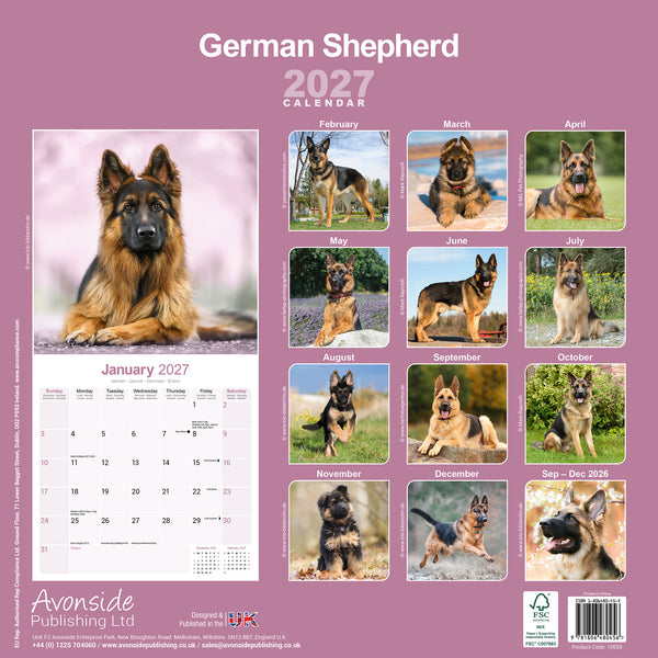 German Shepherd Calendar 2027