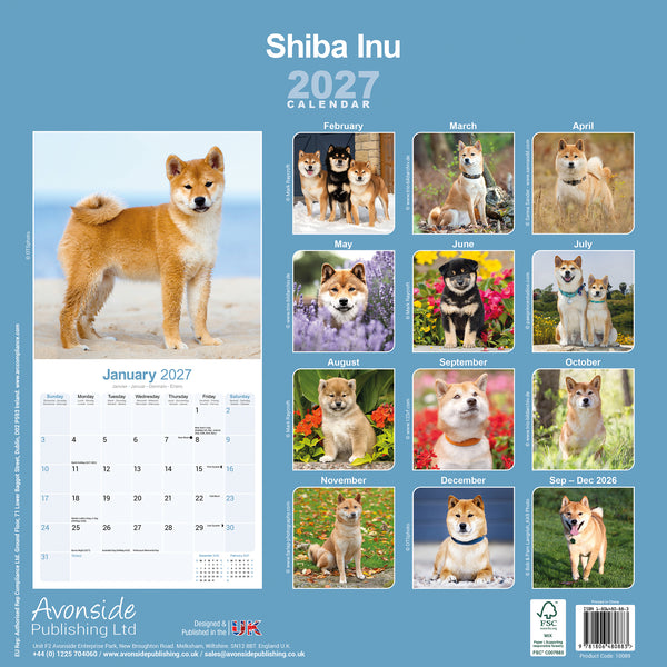 Shiba Inu Calendar 2027