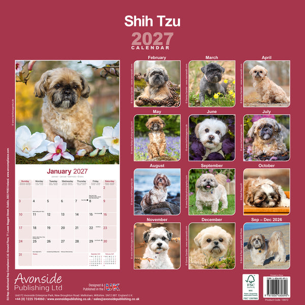 Shih Tzu Calendar 2027