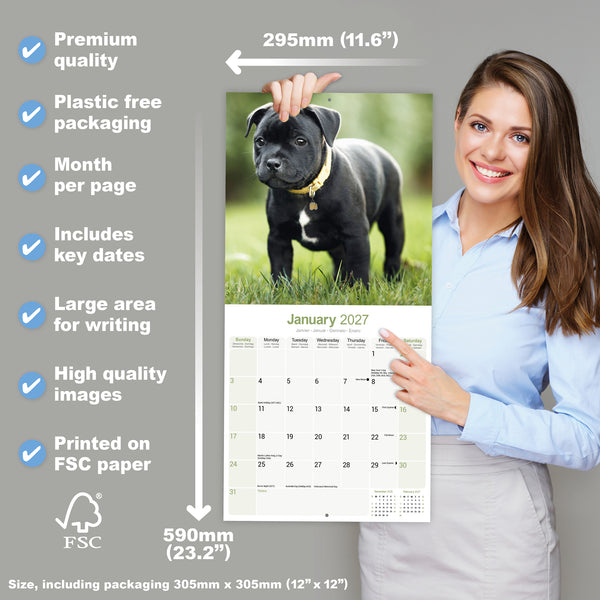 Staffordshire Bull Terrier Calendar 2027