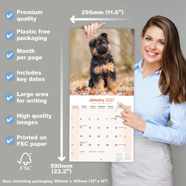 German Shepherd Puppies Calendar 2027