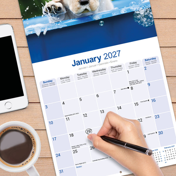 Yellow Labrador Puppies Calendar 2027