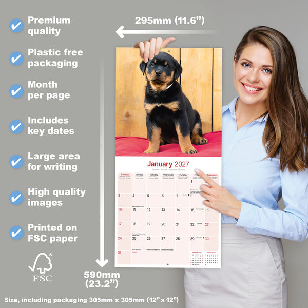Rottweiler Puppies Calendar 2027