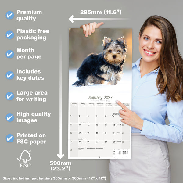 Yorkshire Terrier Puppies Calendar 2027