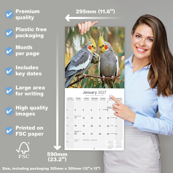 Cockatiels Calendar 2027