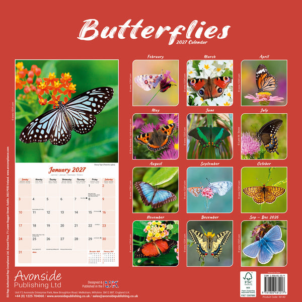 Butterflies Calendar 2027