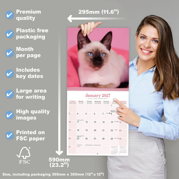 Siamese Cats Calendar 2027