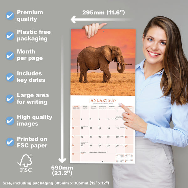 Elephants Calendar 2027