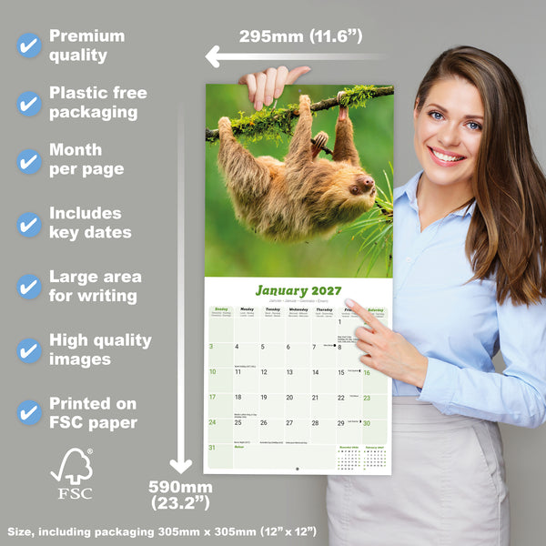 Sloths Calendar 2027