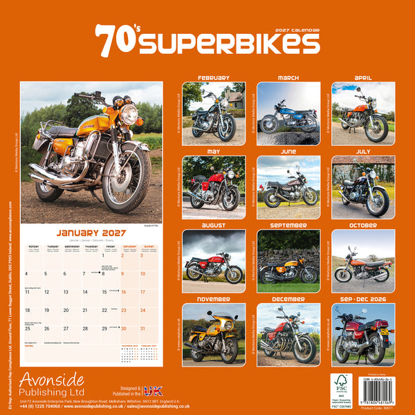 70's Superbikes Calendar 2027