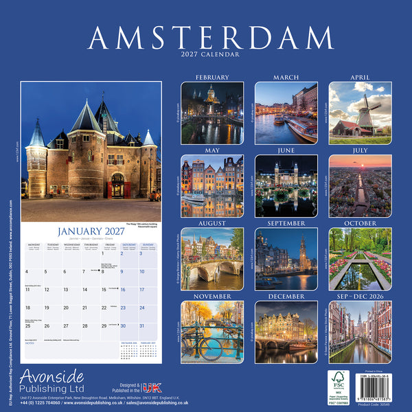 Amsterdam Calendar 2027