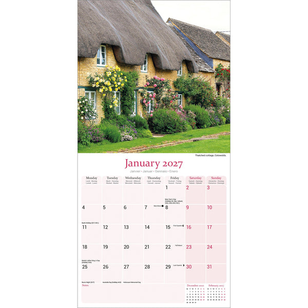 English Cottage Gardens Calendar 2027