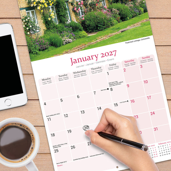 English Cottage Gardens Calendar 2027