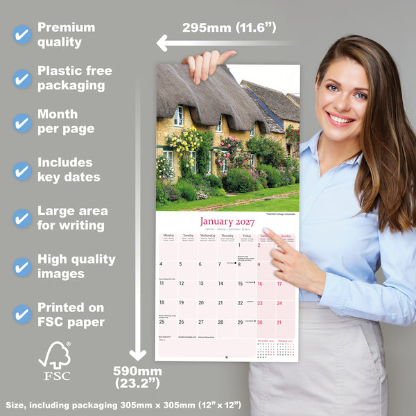 English Cottage Gardens Calendar 2027