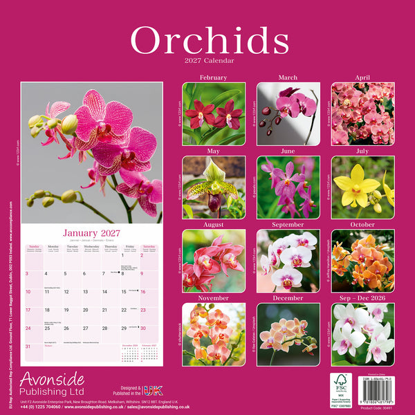 Orchids Calendar 2027