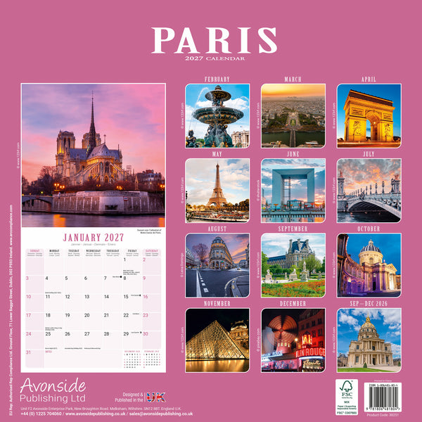 Paris Calendar 2027