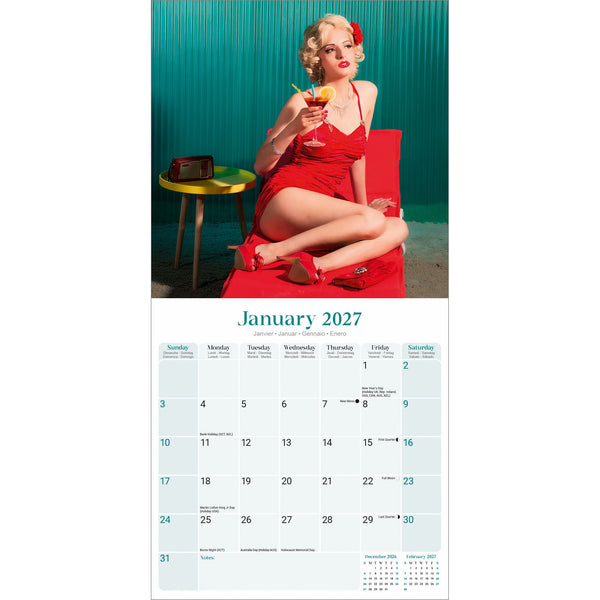 Retro Pin Ups Calendar 2027