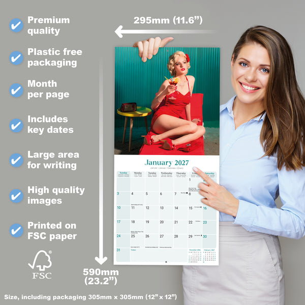 Retro Pin Ups Calendar 2027