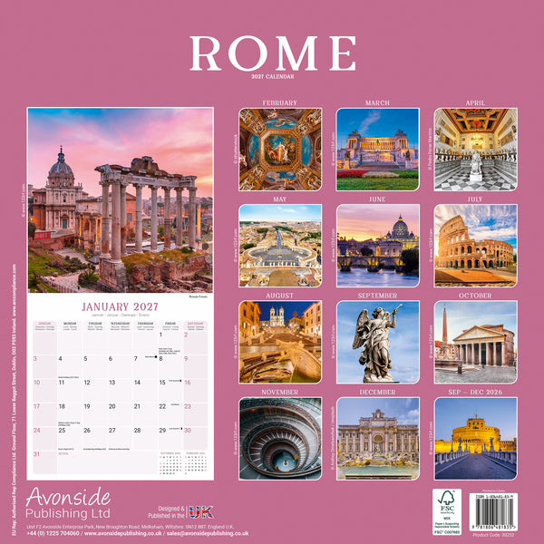Rome Calendar 2027