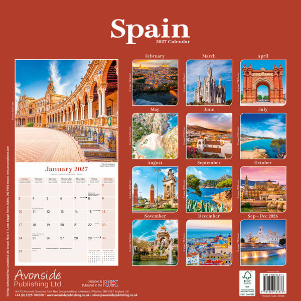 Spain Calendar 2027