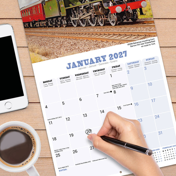 Steam Trains Calendar 2027