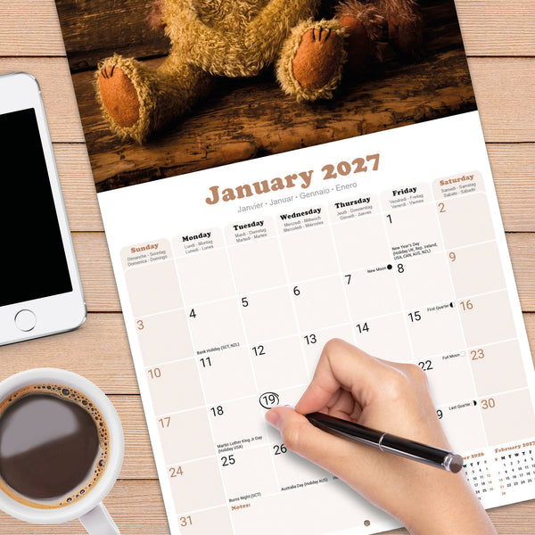 Teddy Bears Calendar 2027