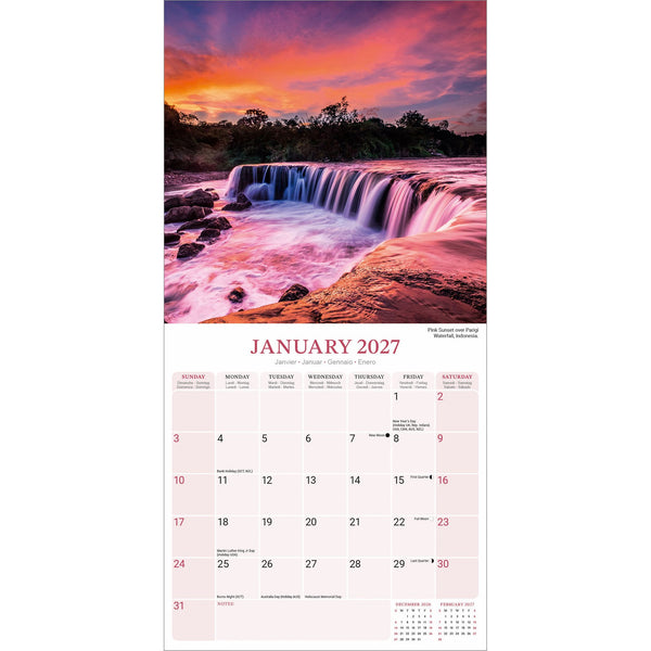 Waterfalls Calendar 2027