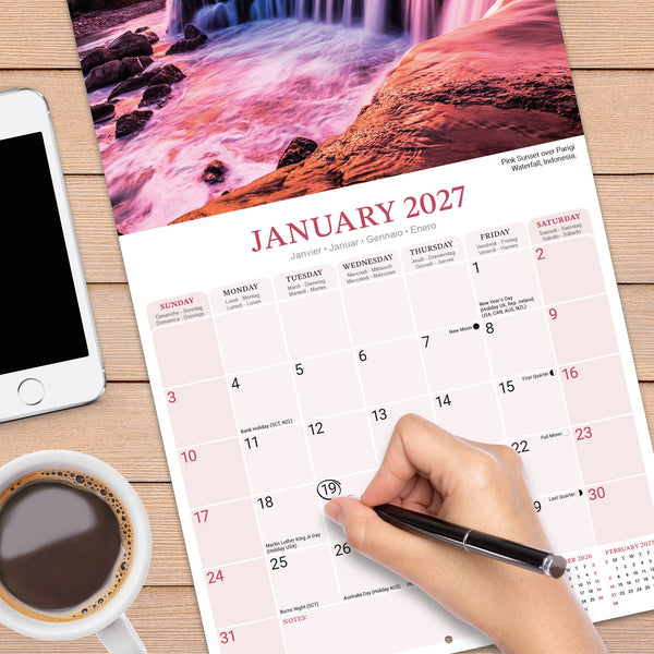 Waterfalls Calendar 2027