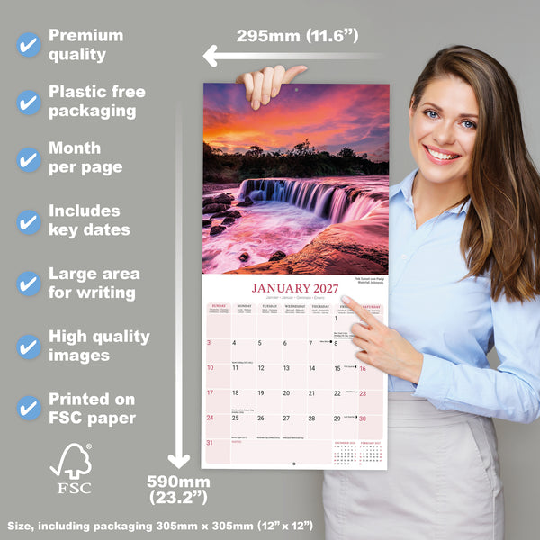 Waterfalls Calendar 2027