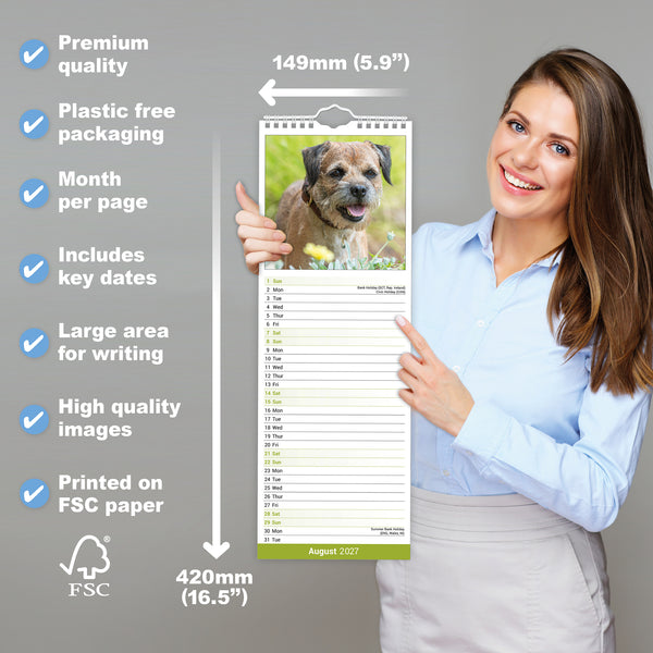 Border Terrier Calendar 2027 Slimline